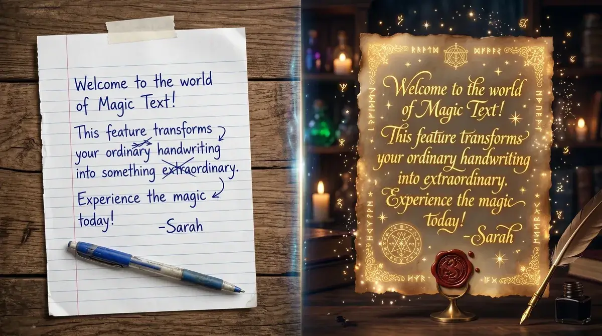 Write your message and watch it transform into an enchanted magic letter